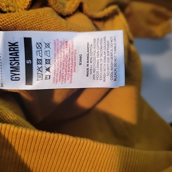 Gymshark Yellow Cropped Hoodie Relaxed Fit - Picture 4 of 7